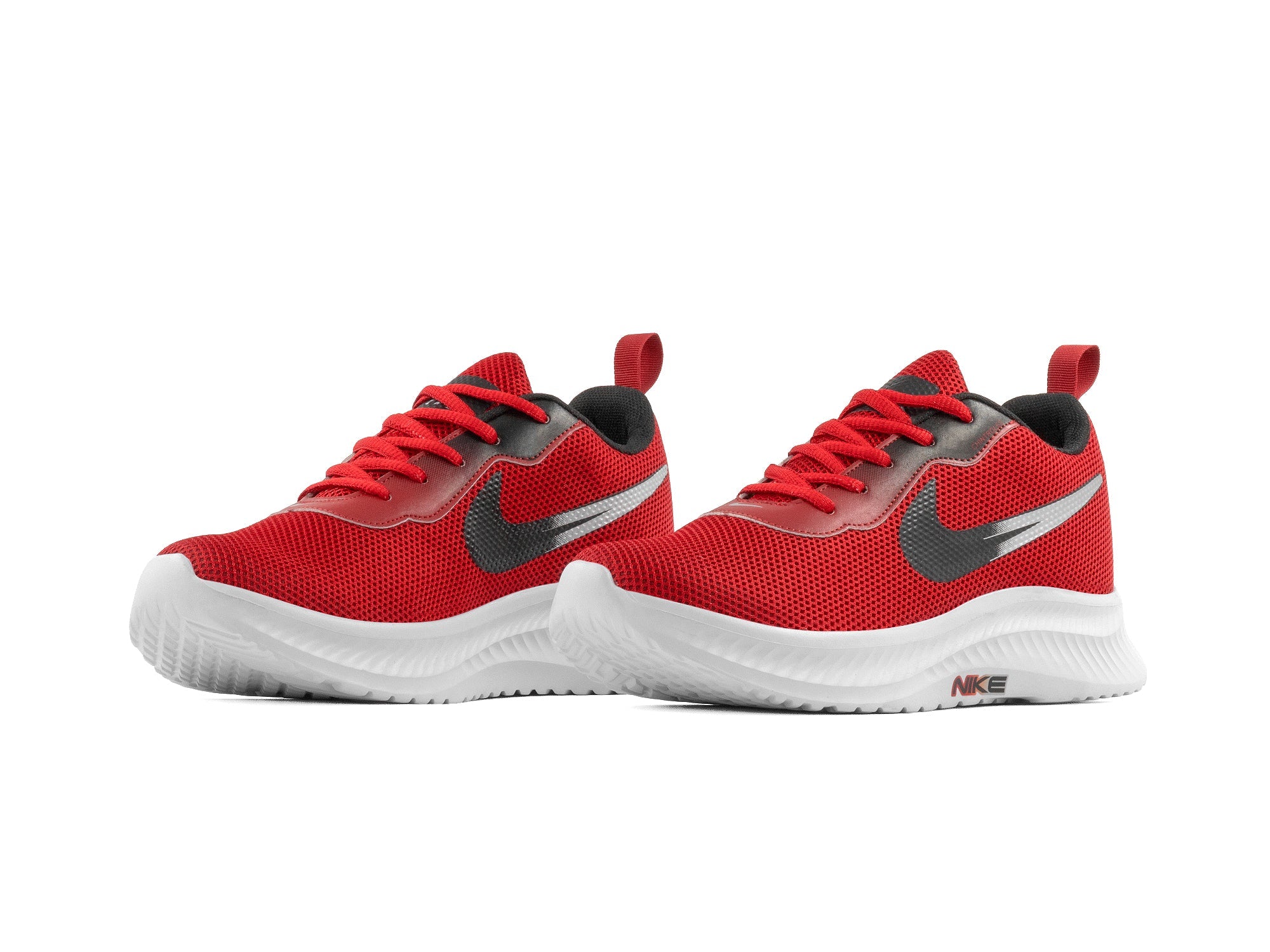 Tenis 026 Rojo Negro Plata