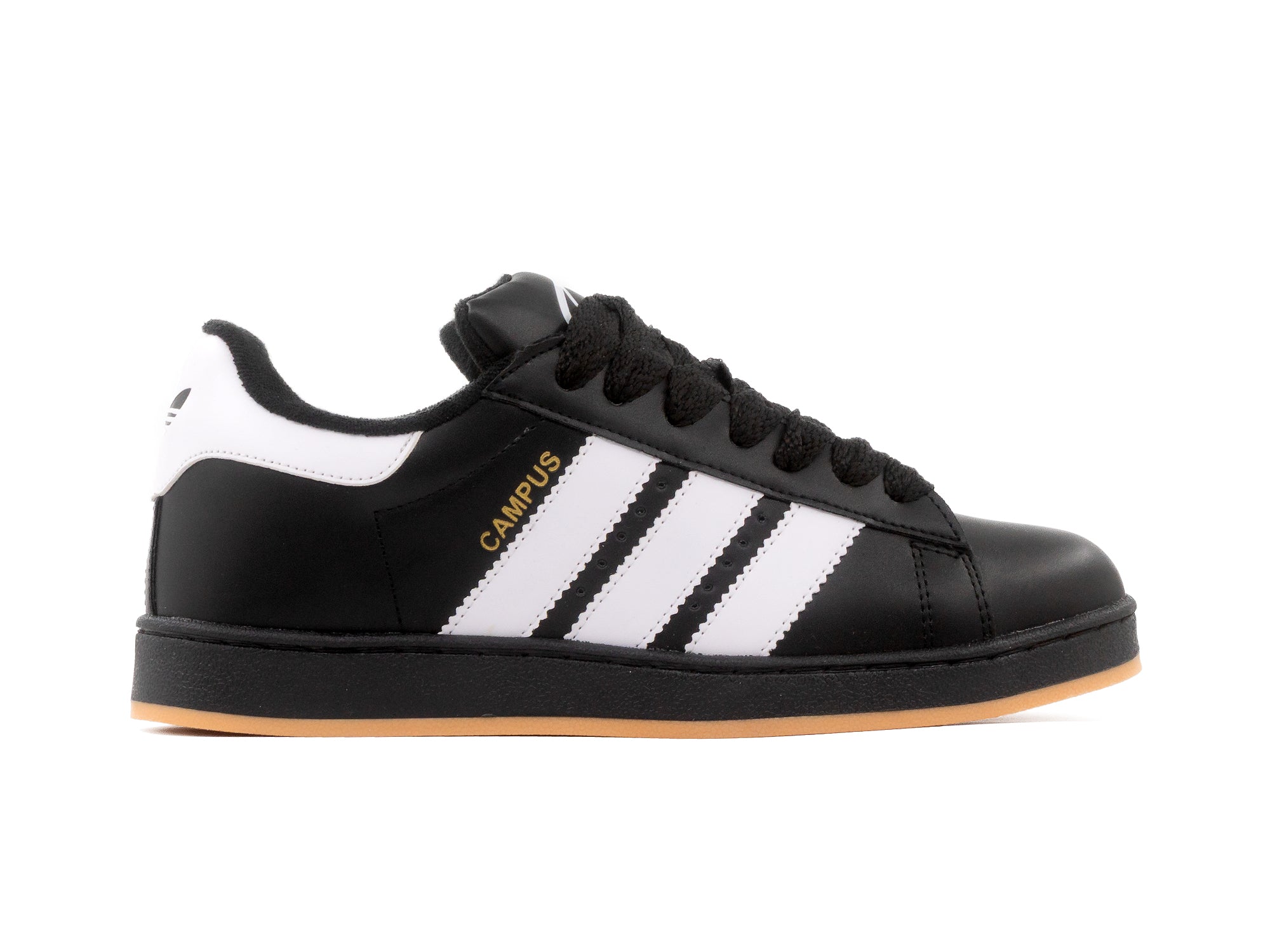 Tenis Campus Negro Blanco Suela Negra