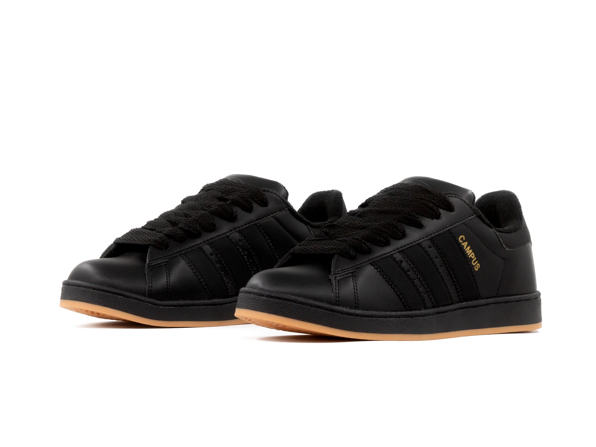 Tenis Campus Negro Total Suela Ambar