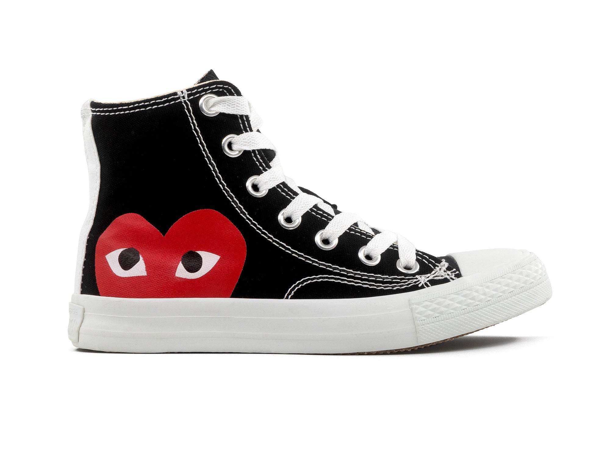 Tenis Cnv Bota Negro Blanco Corazon