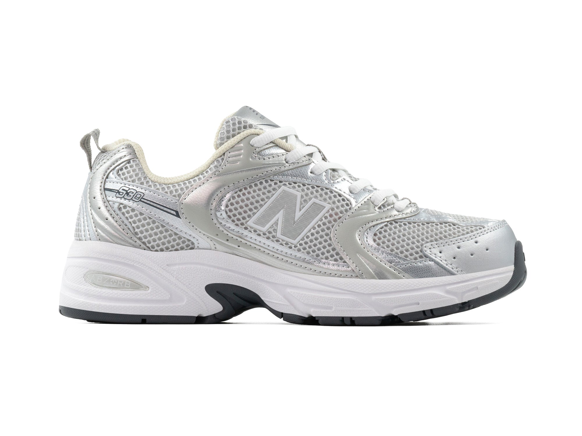 Tenis New Balance 530 Silver Metallic Raincloud Polka Dots Importado