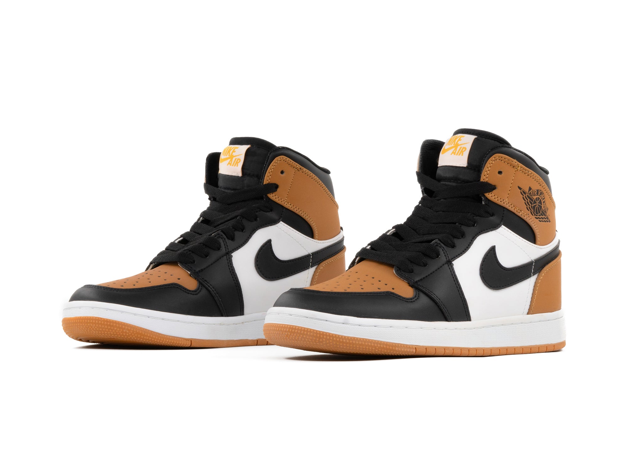 Tenis Retro 1 Negro Naranja Blanco