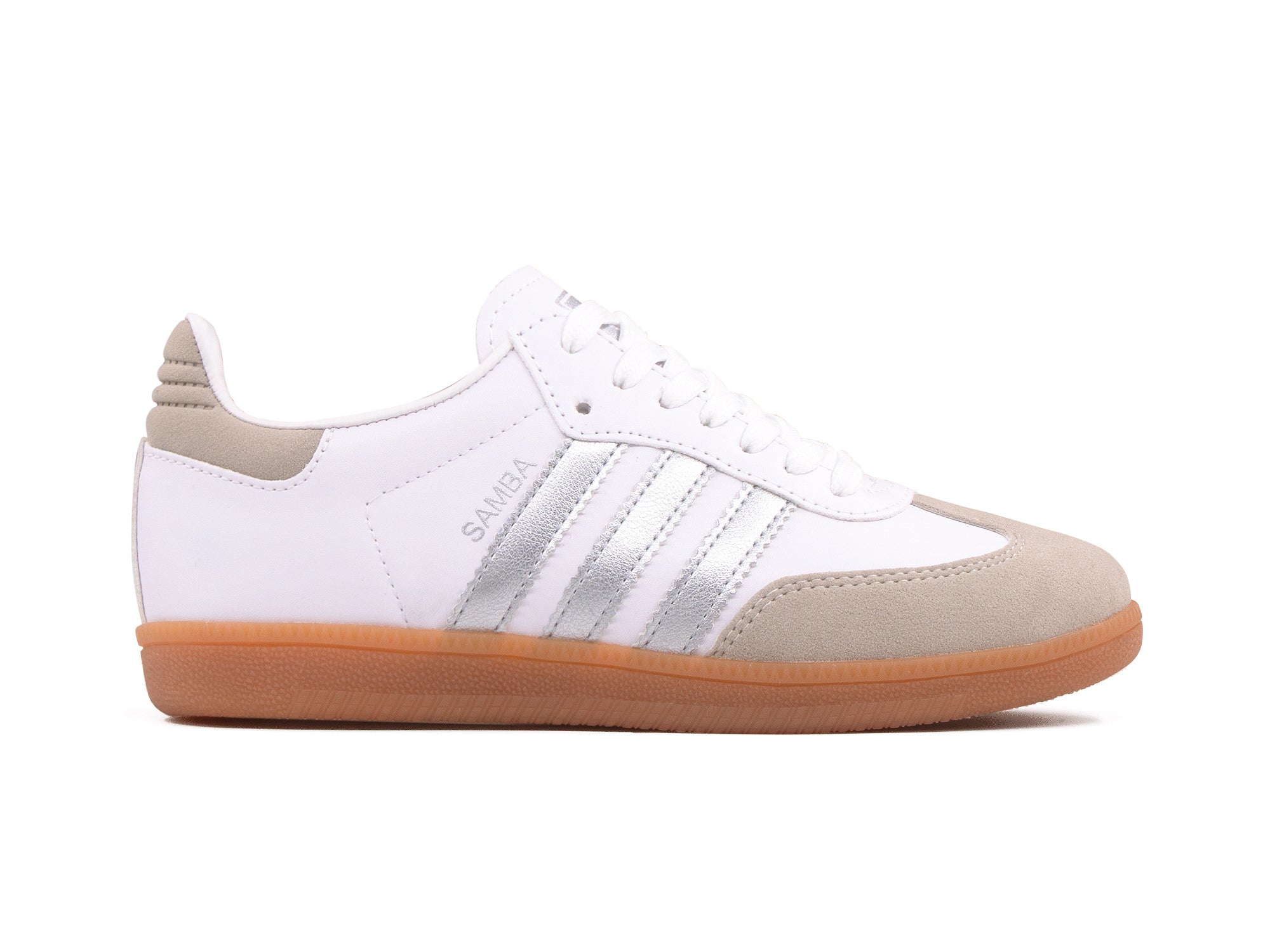 Tenis Samba Blanco Plata