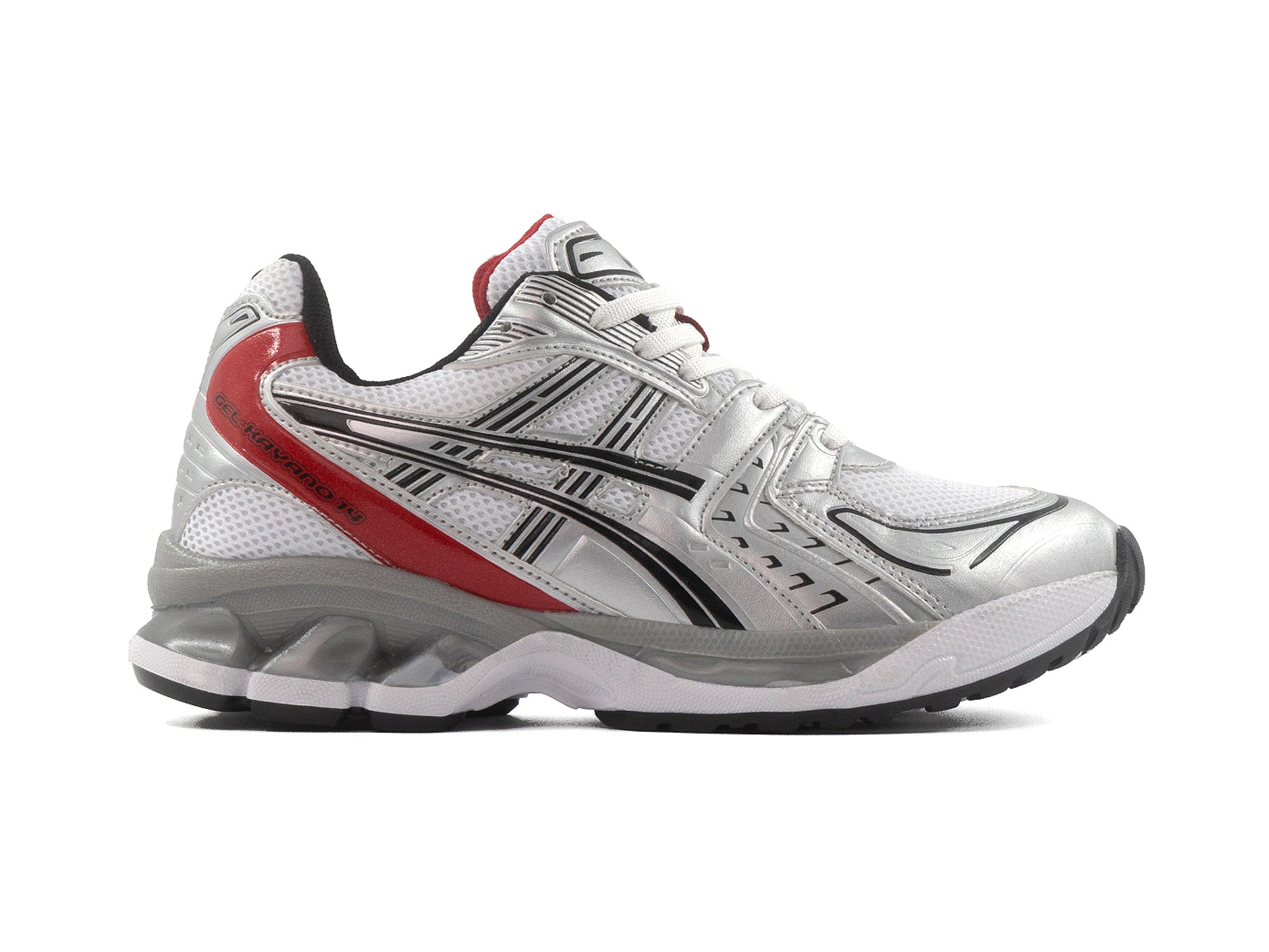 Tenis Asics 2453 Blanco Plata Rojo 1.1 Premium