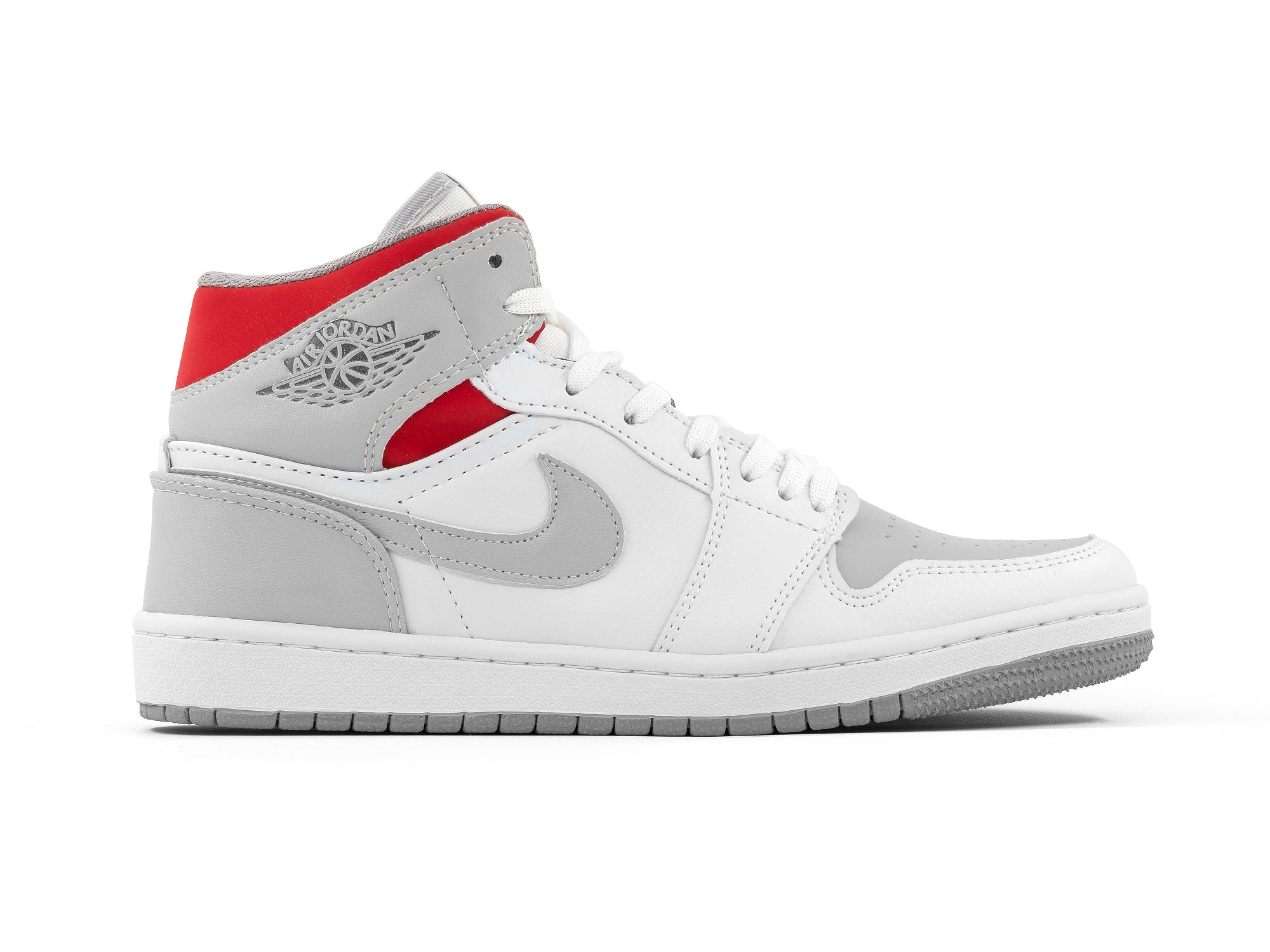 Tenis Retro 1 Blanco Gris Rojo