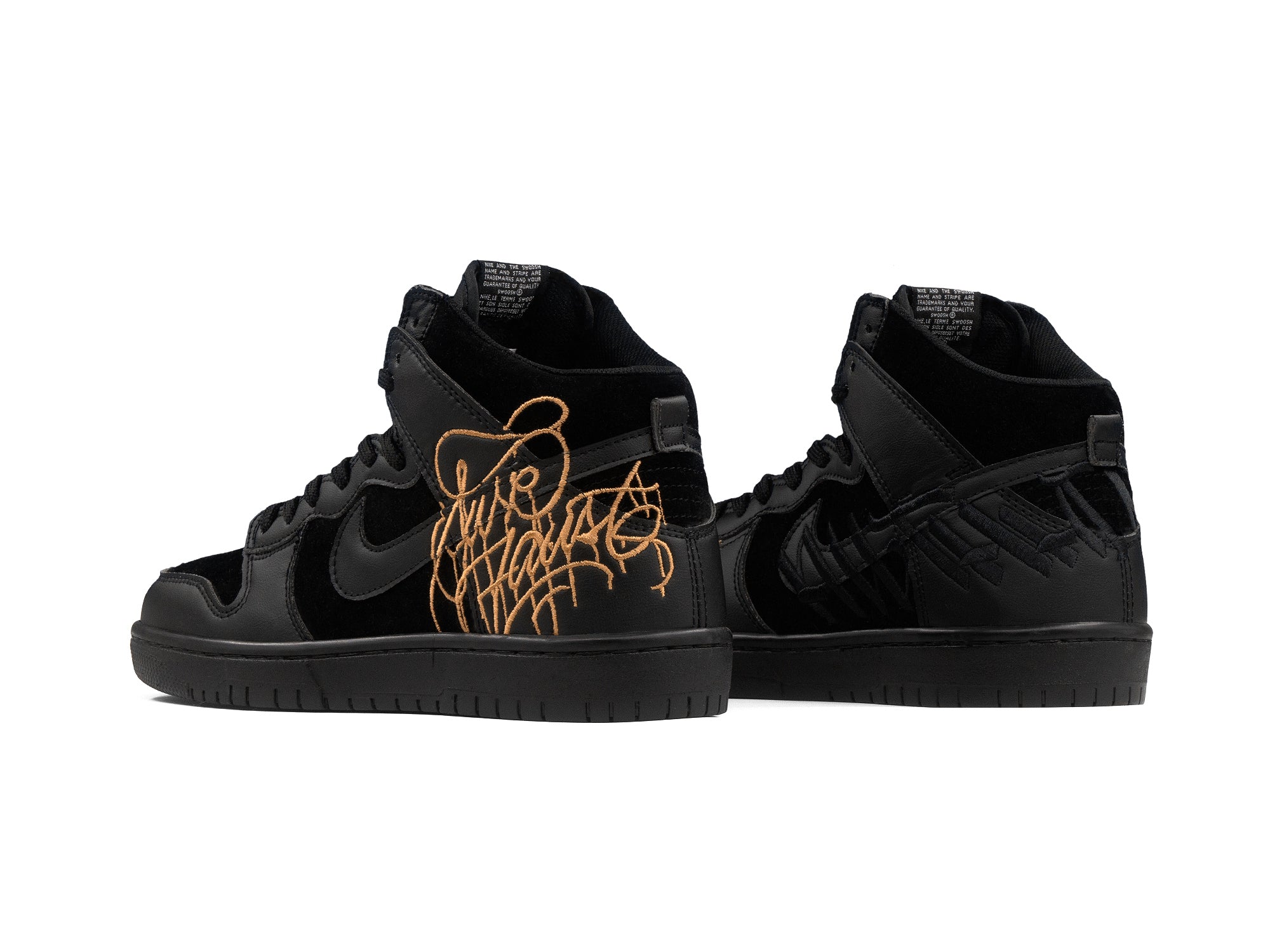 Tenis Dunk Bota Faust Oro Negro