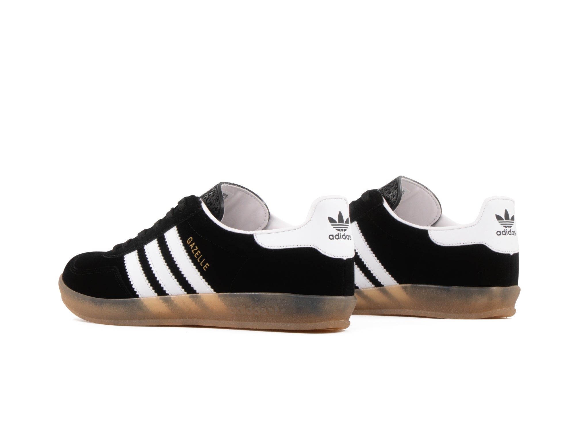 Tenis Gazelle Negro Blanco Gamuza Suela Ambar