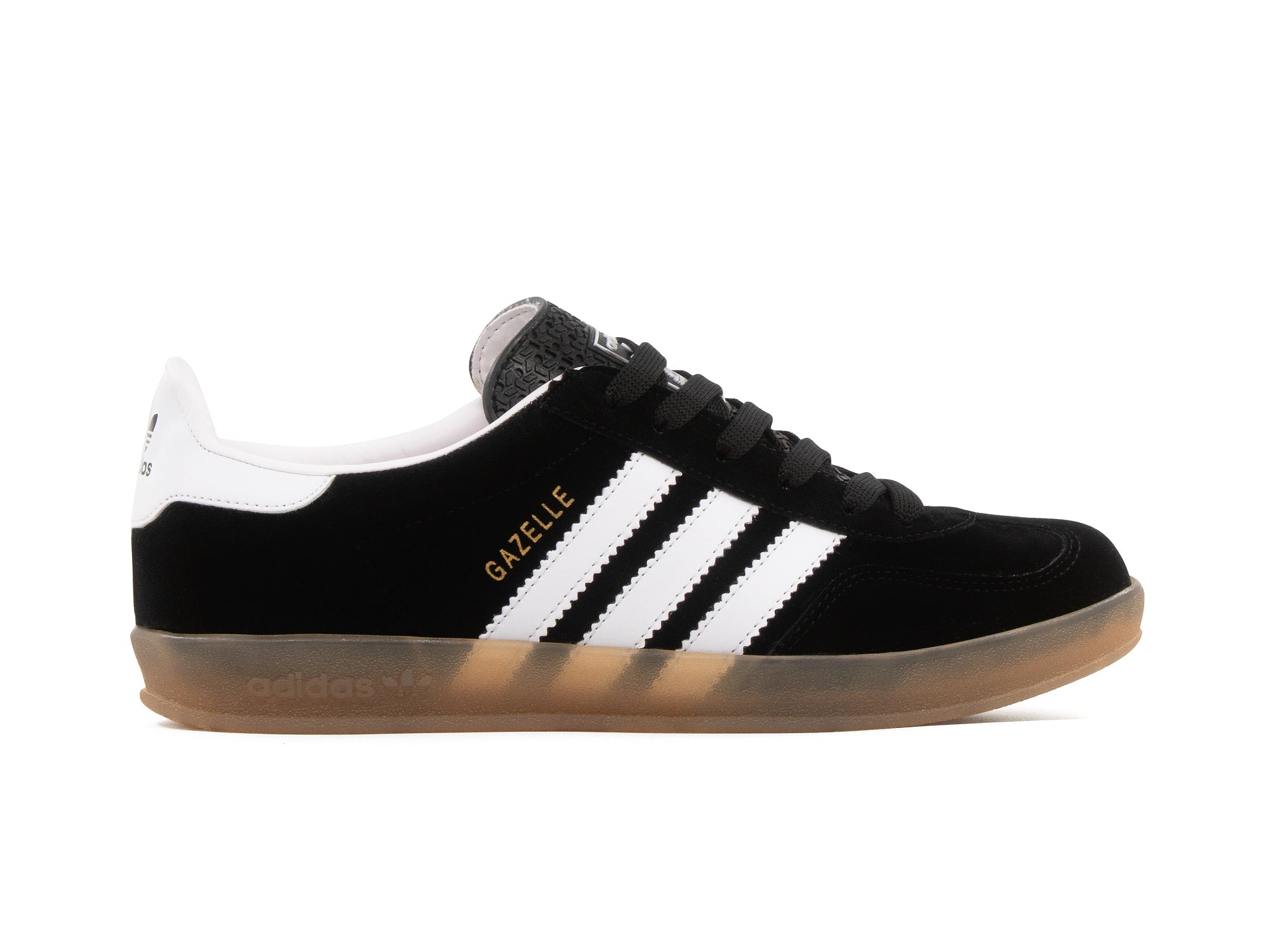 Tenis Gazelle Negro Blanco Gamuza Suela Ambar