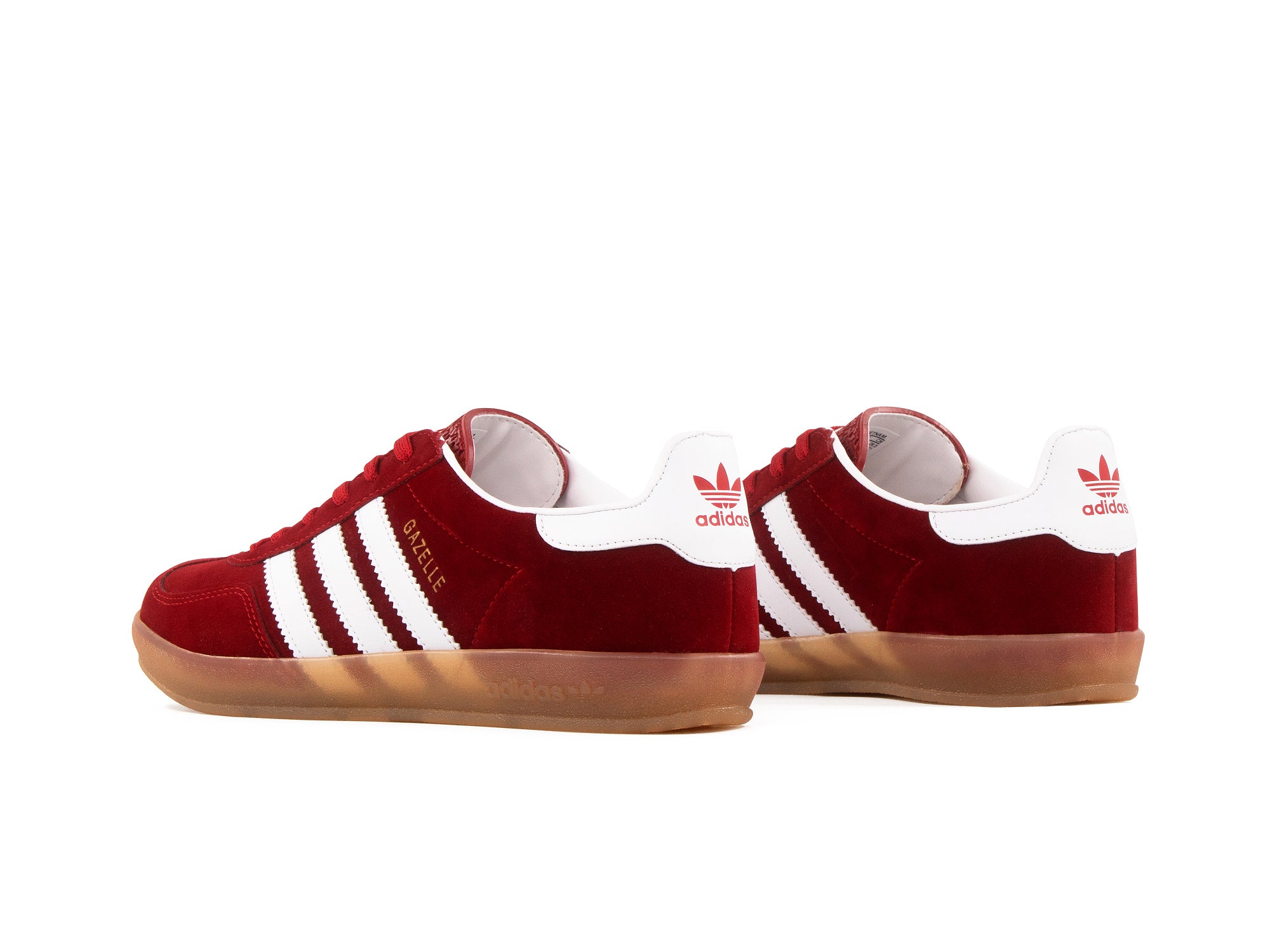 Tenis Gazelle Rojo Blanco Gamuza Suela Ambar