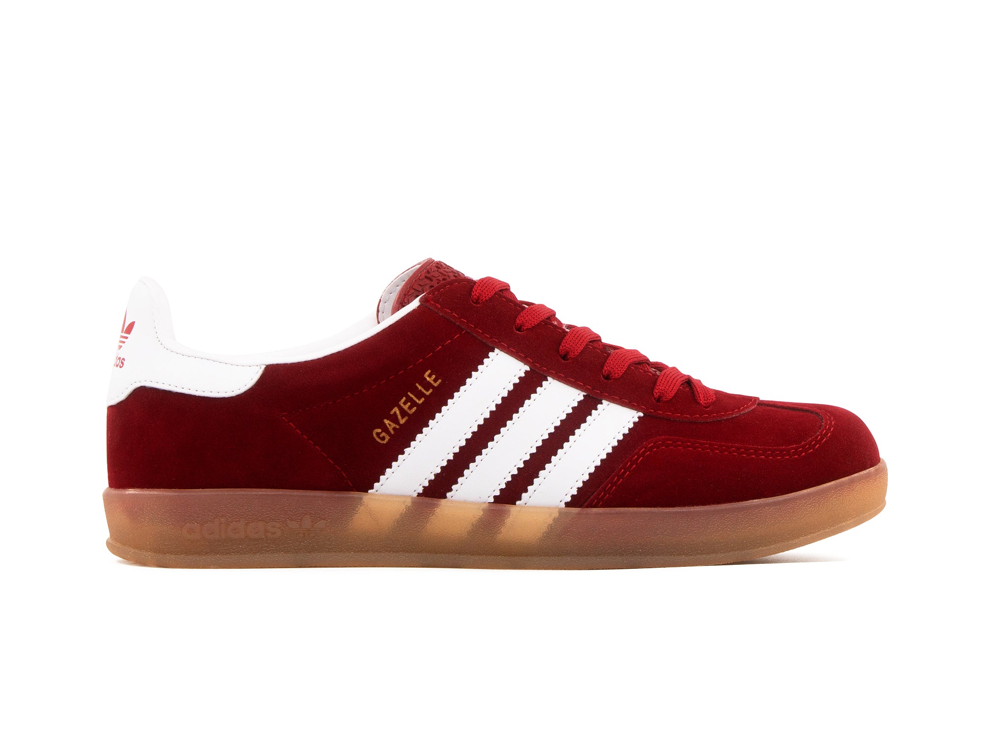 Tenis Gazelle Rojo Blanco Gamuza Suela Ambar
