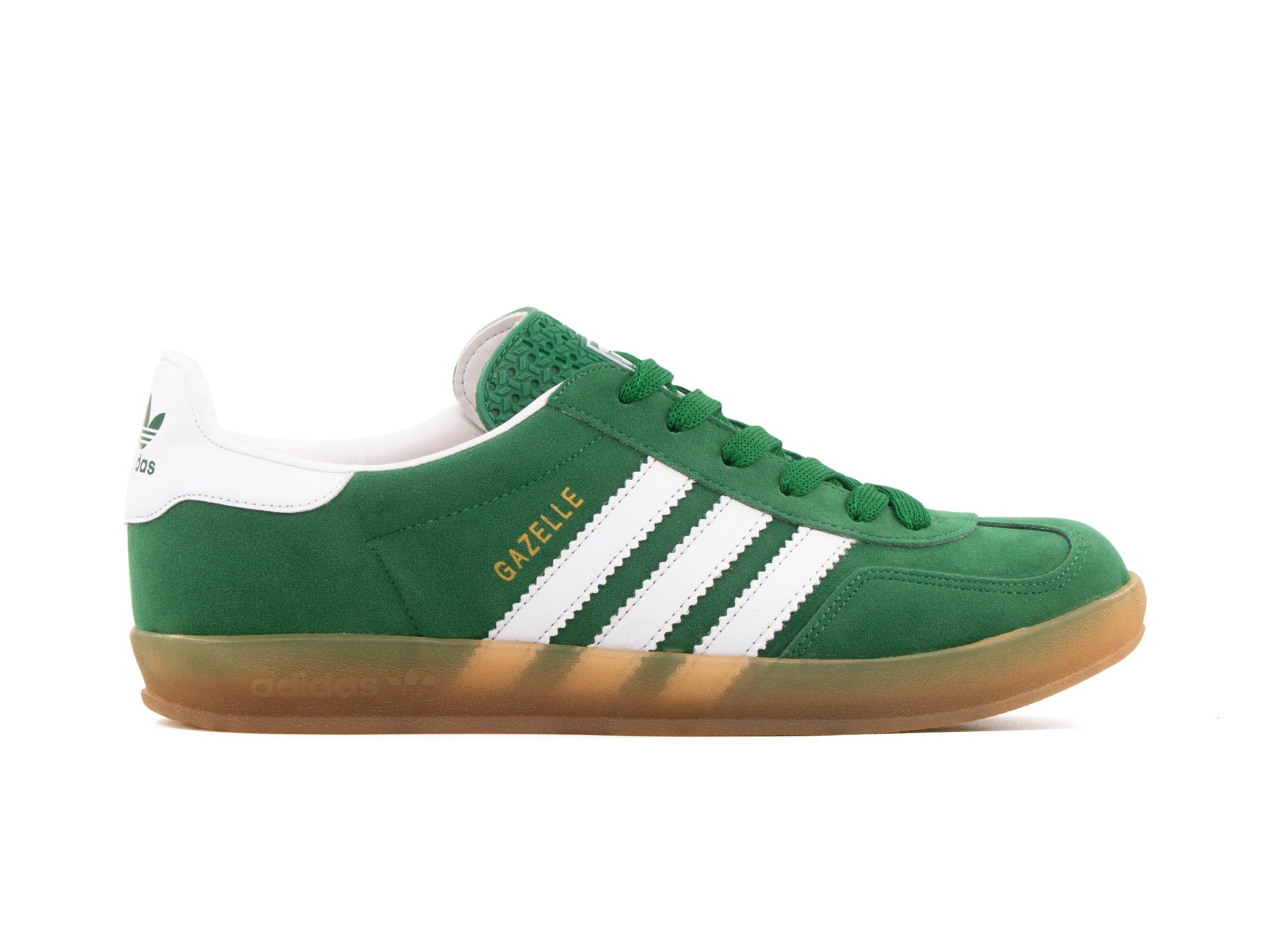Tenis Gazelle Verde Blanco Gamuza Suela Ambar