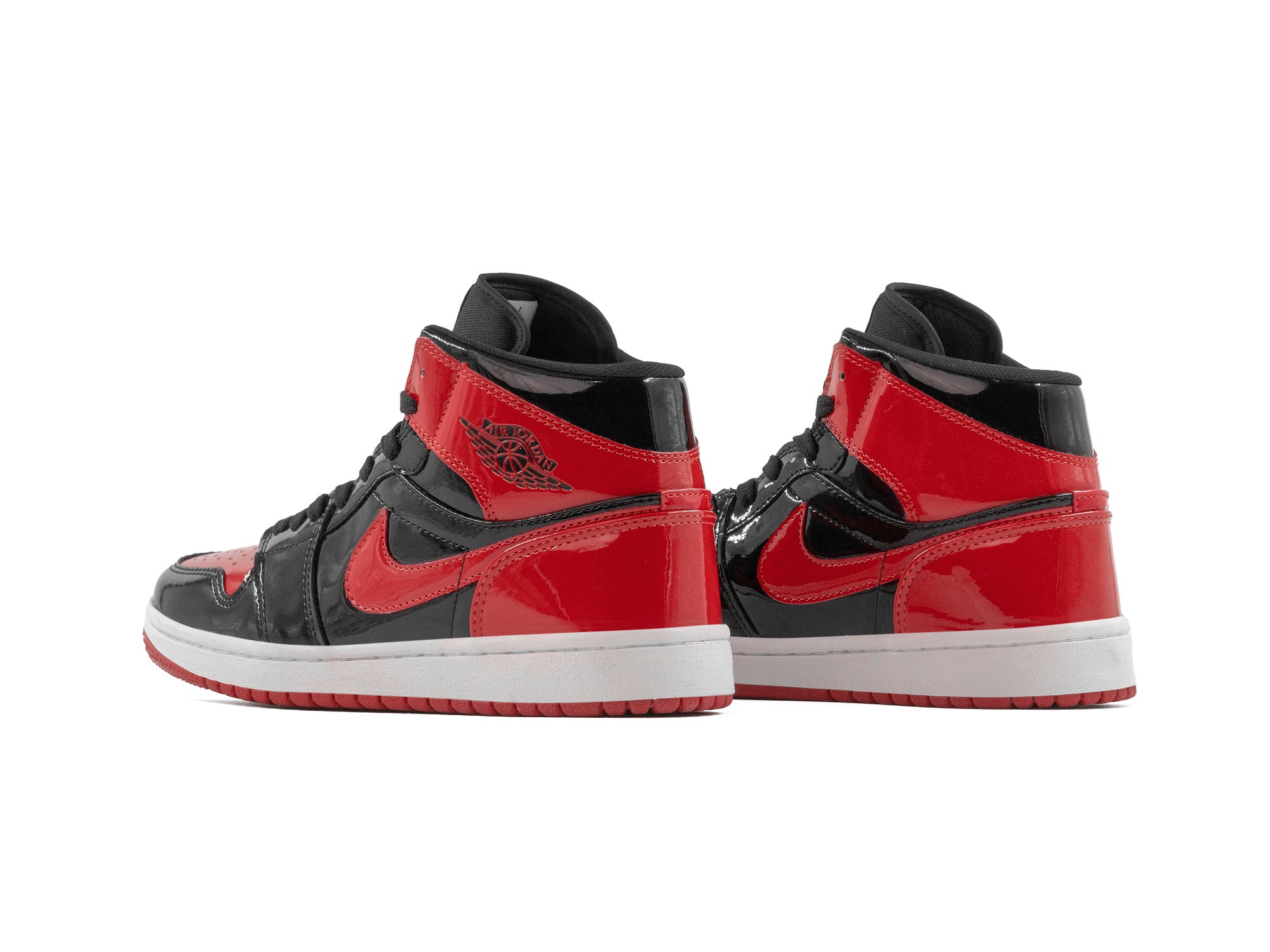 Tenis Retro 1 Charol Negro Rojo