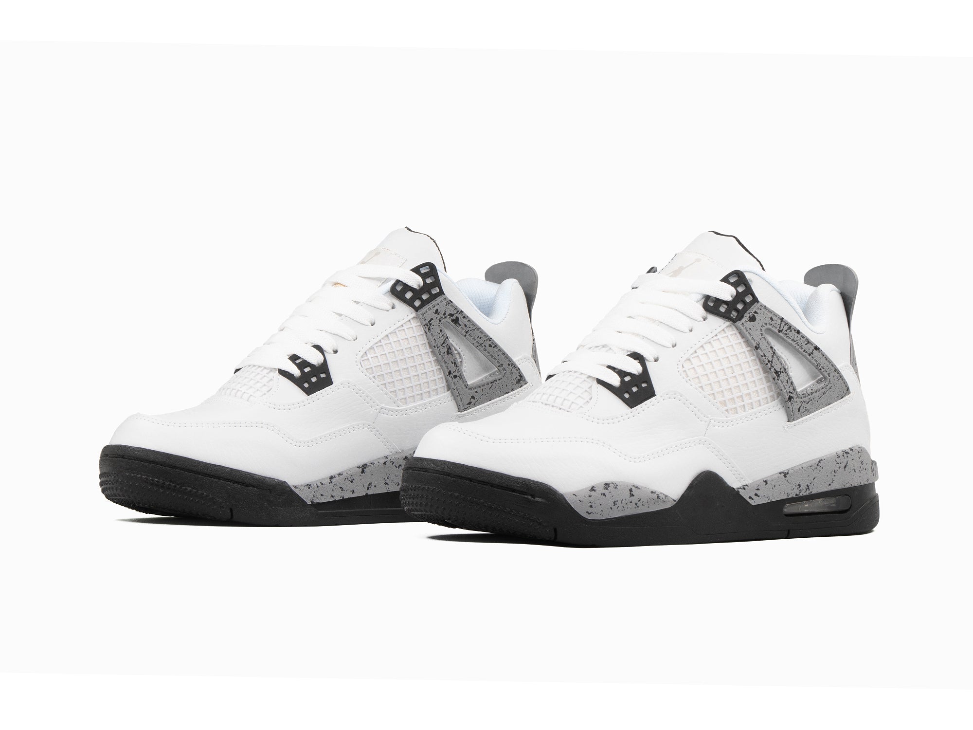 Tenis Retro 4 Blanco Negro Jaspeado