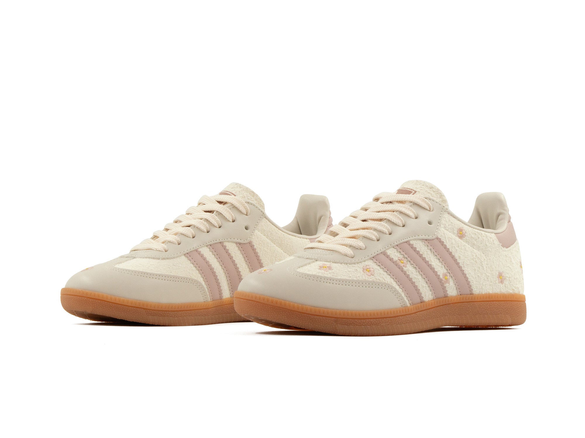 Tenis Samba Blanco Lila Flores