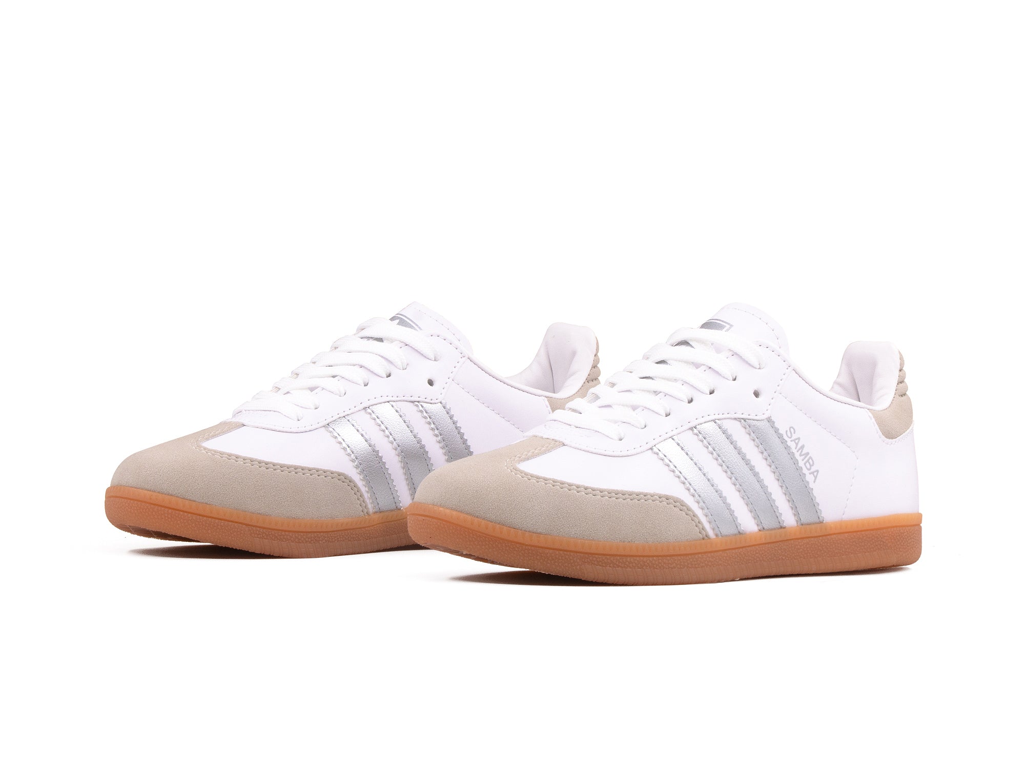Tenis Samba Blanco Plata