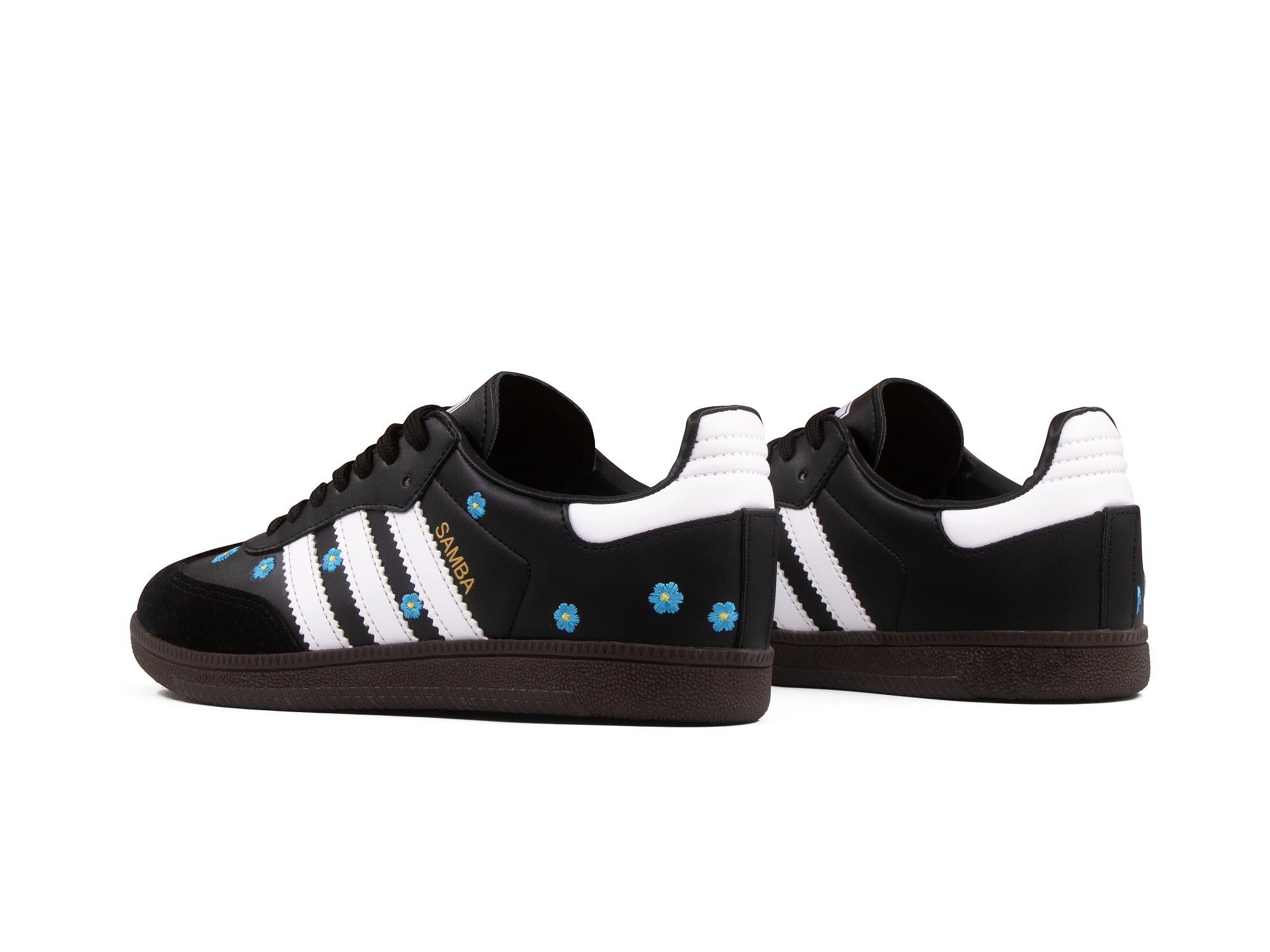 Tenis Smb Negro Blanco Flores