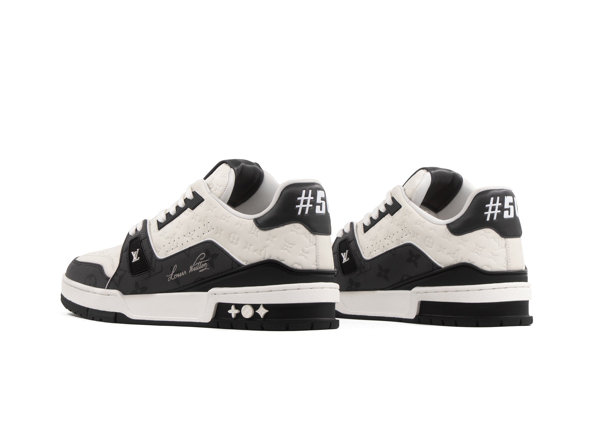 Tenis LV Trainer Premium Negro Blanco Importado