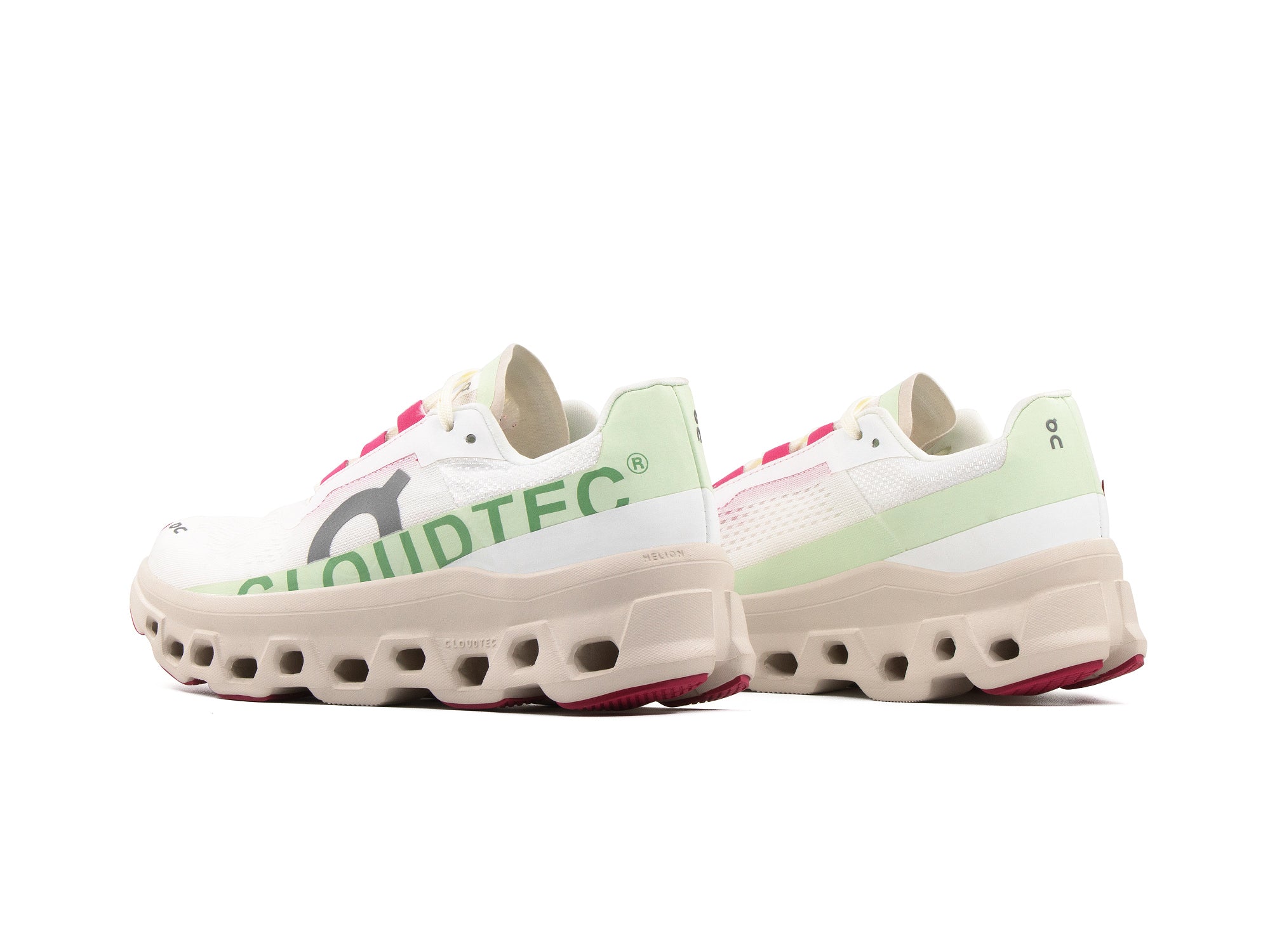 Tenis On Cloud Monster Blanco Lima Rosa Importado
